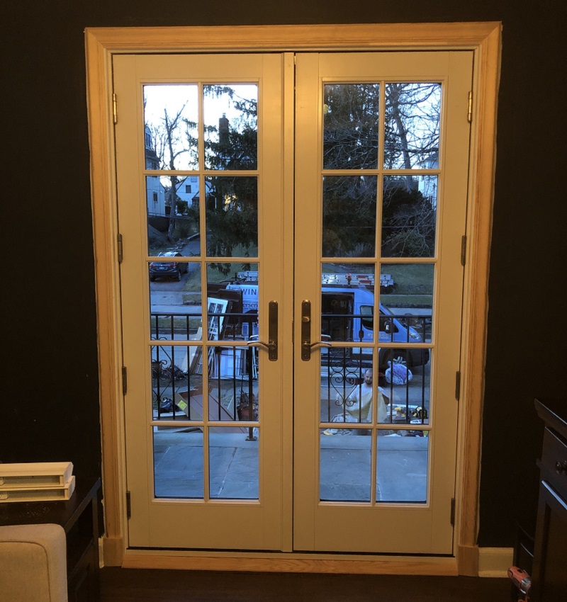 Andersen 400 series black window installation in Larchmont,NY